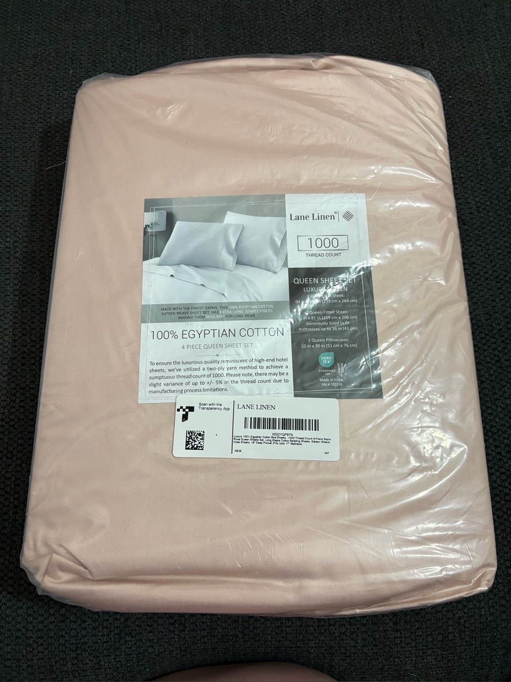 Lane Linen 1000 TC 100% Egyptian Cotton Queen Sheet Set - sepsis rose